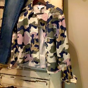 Brand new camouflage soft denim jacket